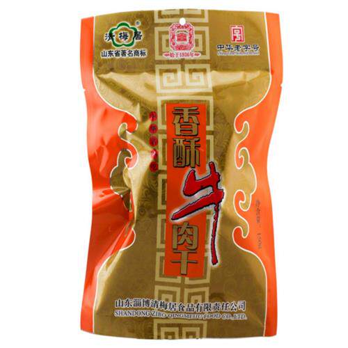 清梅居香酥牛肉干150G袋装山东特产办公零食厂家直销清真食品