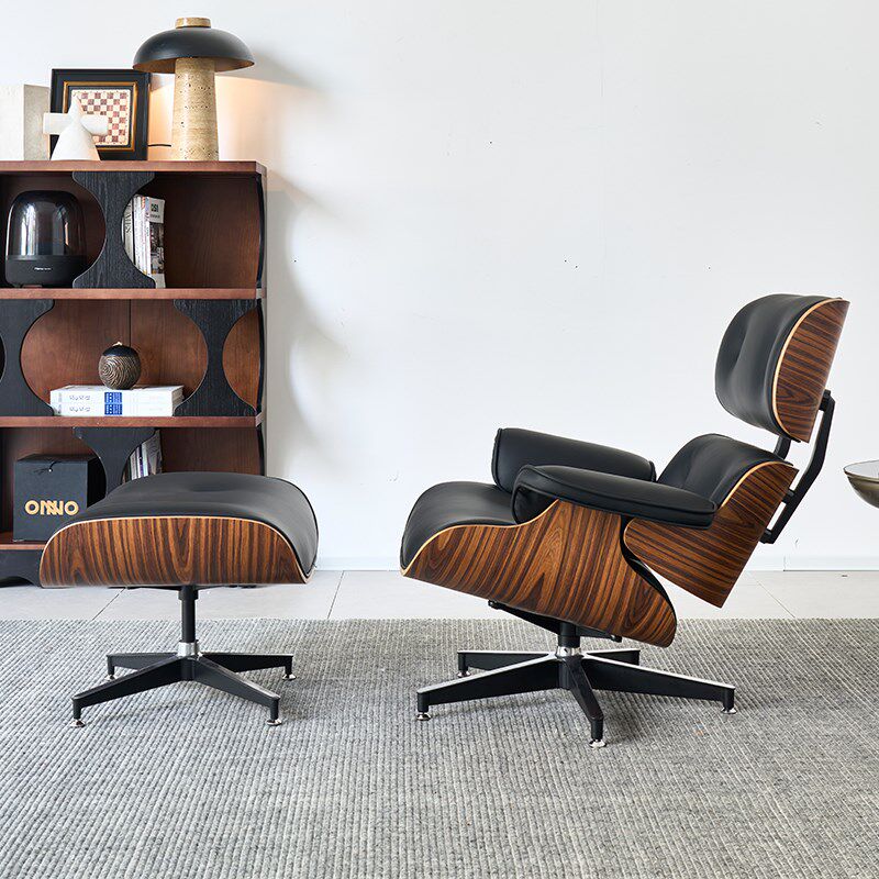 伊姆斯躺椅设计师款轻奢原版Eames高端沙发椅意式真皮休闲老板椅