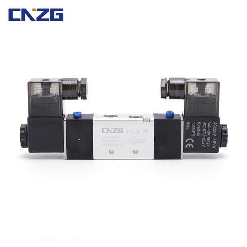 型4V230C/E/P双4电磁阀V330C-1三位0五通气动263电头磁阀C220