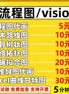 流程图代画思维导图visio甘特图网络拓扑图电路图制作修改科研ppt