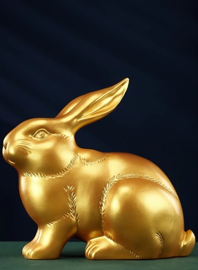 黄铜生肖兔摆件家居办公室