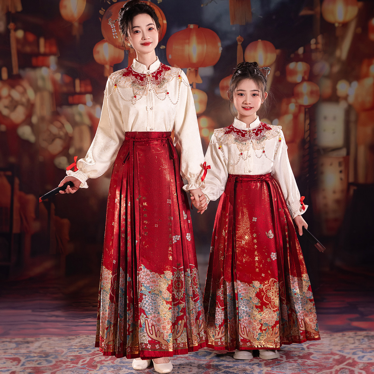 女童明制汉服加绒马面裙套装