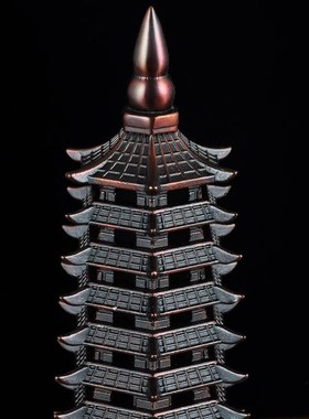 彩铜九层十三层文昌塔摆件9层13层宝铜工艺品家居客厅书桌装饰品