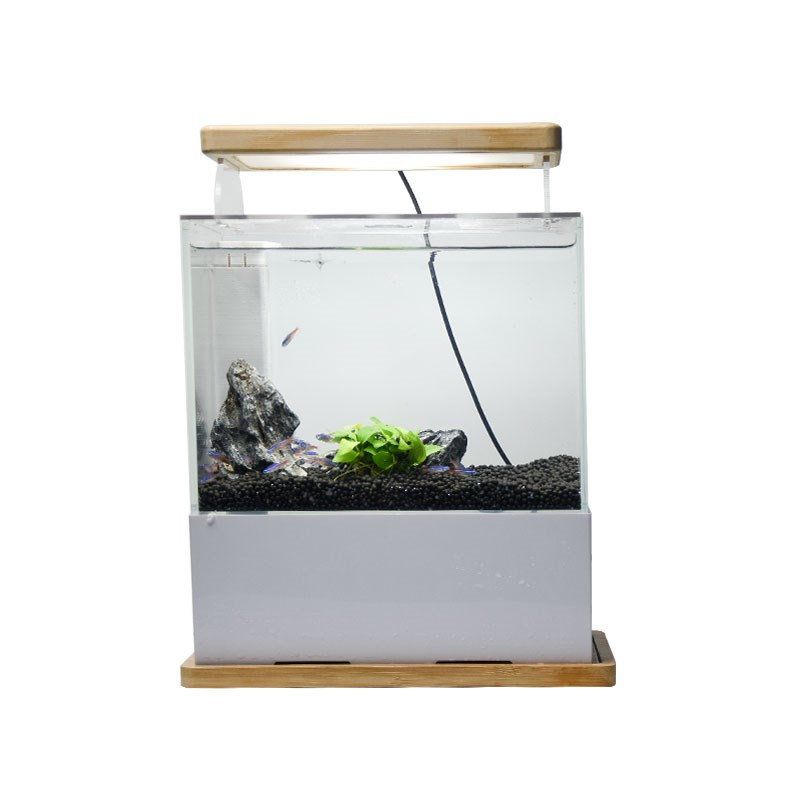 桌面超白玻璃微缸底滤迷你小鱼缸小型海水玻璃缸水族箱斗鱼生态缸