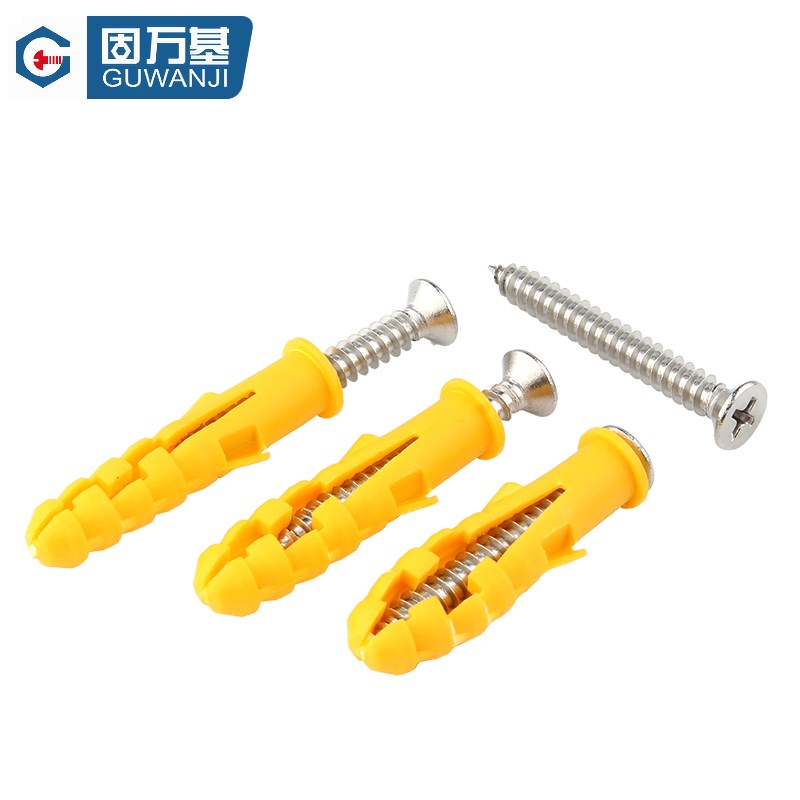 国标小黄鱼膨胀螺丝内爆自攻丝胶塞涨栓加长塑料螺钉螺栓M6M8M10m