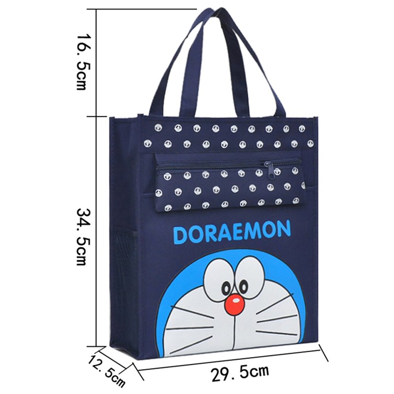 新款韩版卡通帆布手提包补习辅导袋防水拎包A4文件袋学生拉链书袋