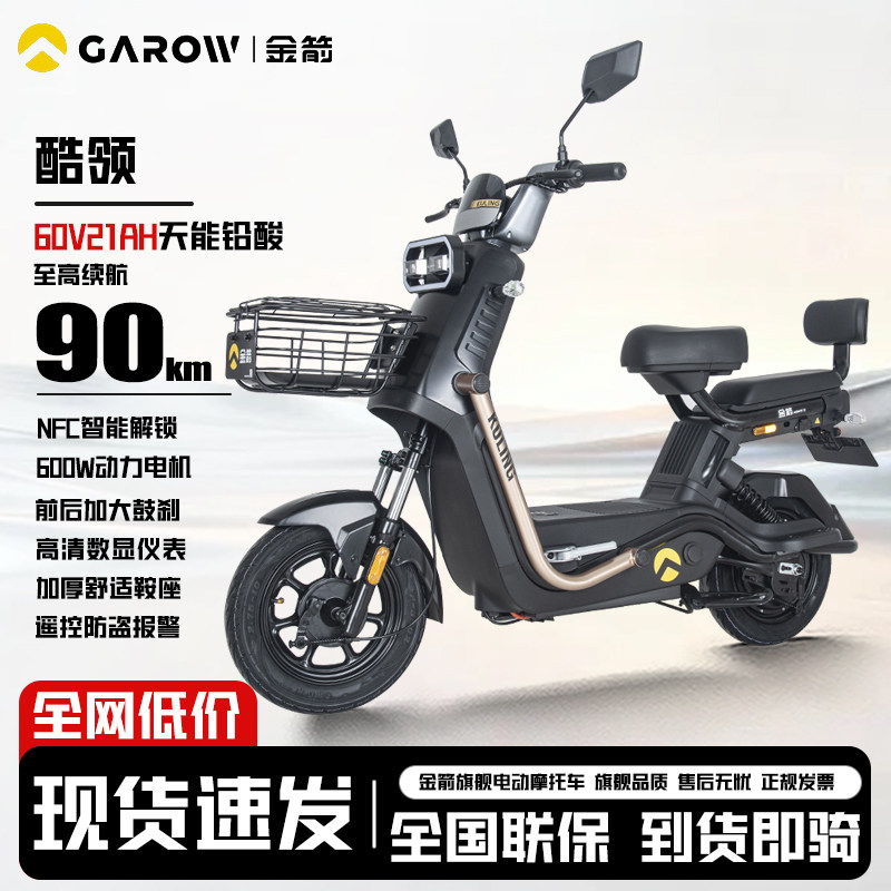 金箭电动车60V大功率长续航家用代步电动轻便摩托车复古电瓶车