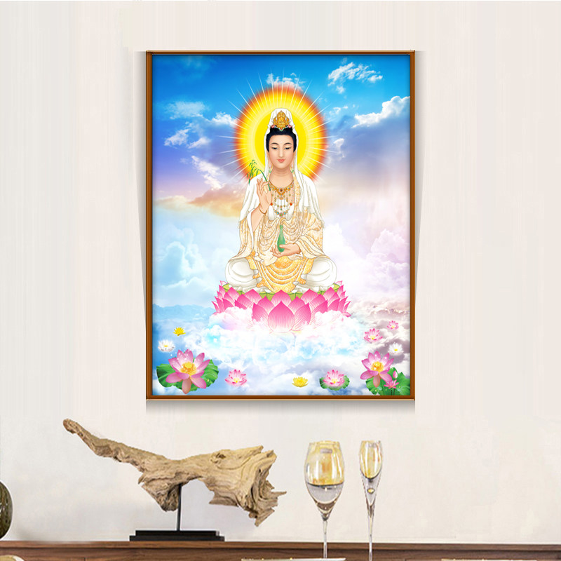 新款5钻石画满钻观音客厅玄关贴钻人物砖石绣,居家布艺,十字绣套件,淘宝优惠券,粉丝福利购,淘宝优惠卷