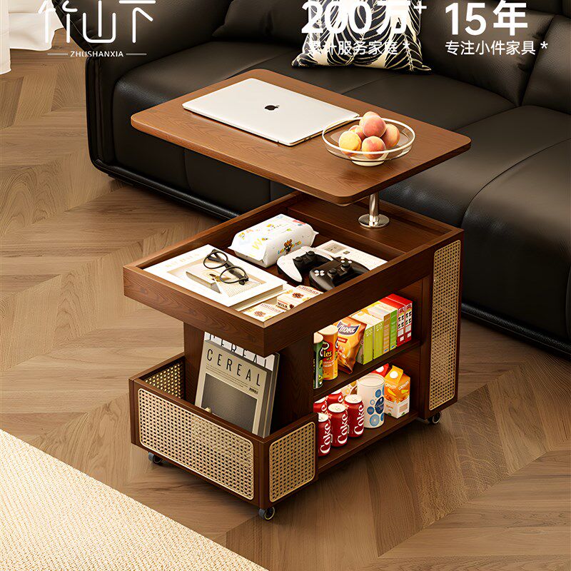 床旁推车实木移动升降机储存侧柜家庭客厅小吃中世纪咖啡桌沙发侧,住宅家具,移动边几/推车,淘宝优惠券,粉丝福利购,淘宝优惠卷
