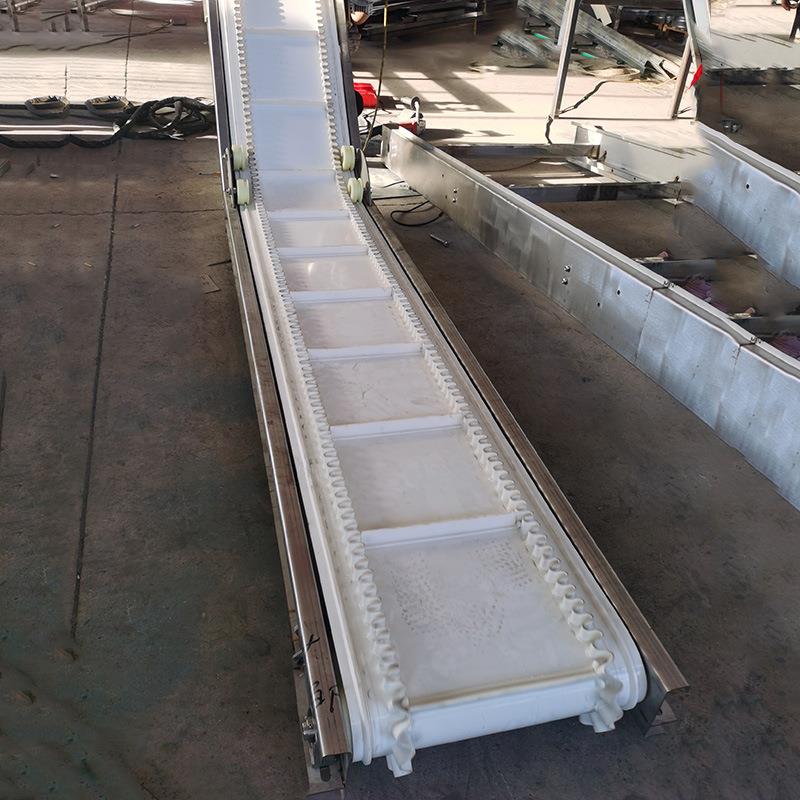 供颗粒物料输送线卸货上料提升机皮带线食品传送机爬坡皮带输送机