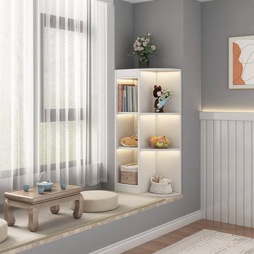 实木简约飘窗柜储物柜窗台柜榻榻米柜可定制卧室落地置物柜小书架