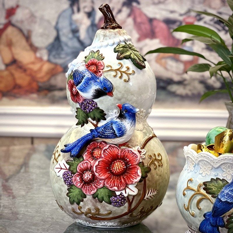 陶瓷蓝凤存钱罐储蓄罐大号装饰储钱罐赠长辈礼物艺术品摆件,节庆用品/礼品,储蓄罐,淘宝优惠券,粉丝福利购,淘宝优惠卷