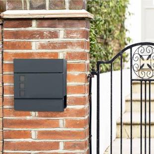 欧美户外镀锌板壁挂式 收纳挂墙 可锁定邮政信箱带观察窗易安装