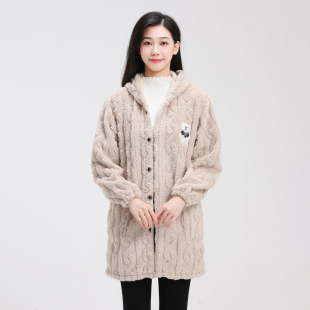 冬季2022新人加绒加厚尚暖罩衣女士大款工作服时保韩版长袖围裙
