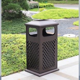 绿恩室外垃圾桶庭院高端小区别墅花园大号户外家用创意铸铝果皮箱