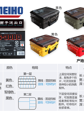 EHO明邦VS0路亚箱假饵盒船钓双层工具箱钓鱼工具箱