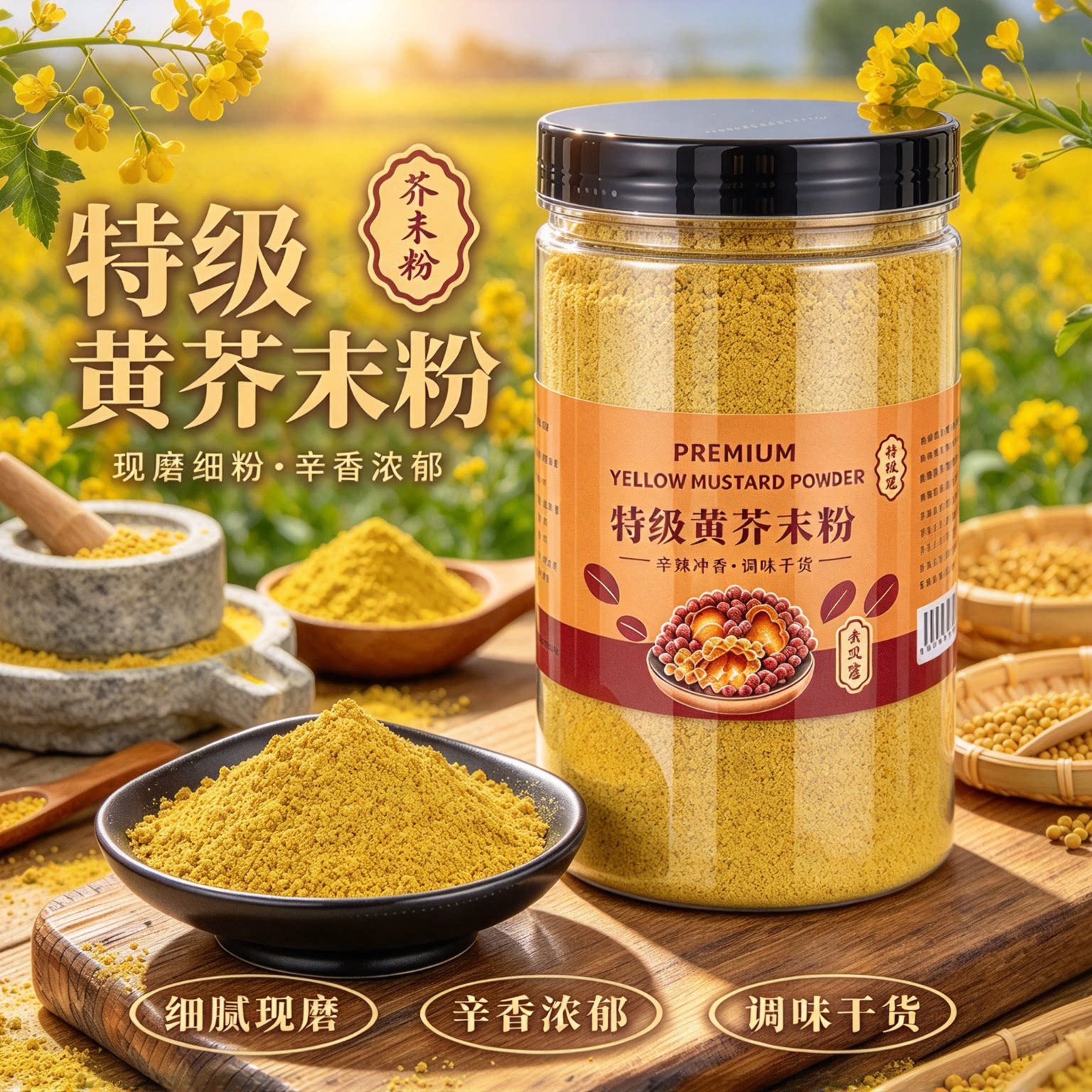 正宗现磨黄芥末粉凉皮专用商用