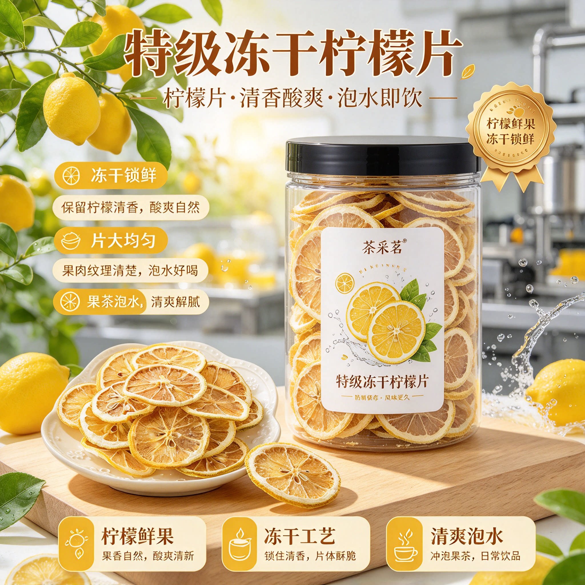 无糖无添加特级冻干柠檬片泡茶