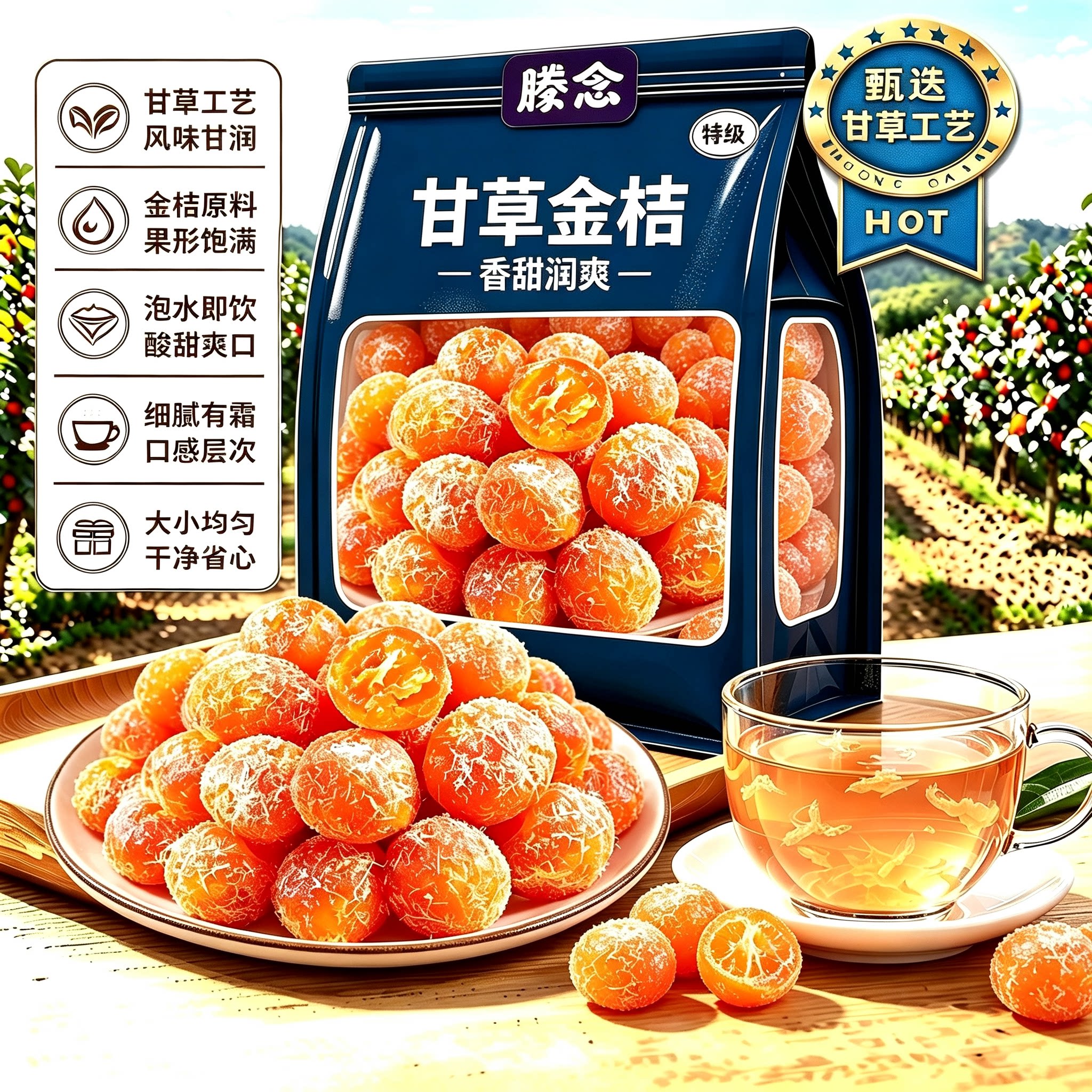 正宗甘草金桔干蜜饯清润零食