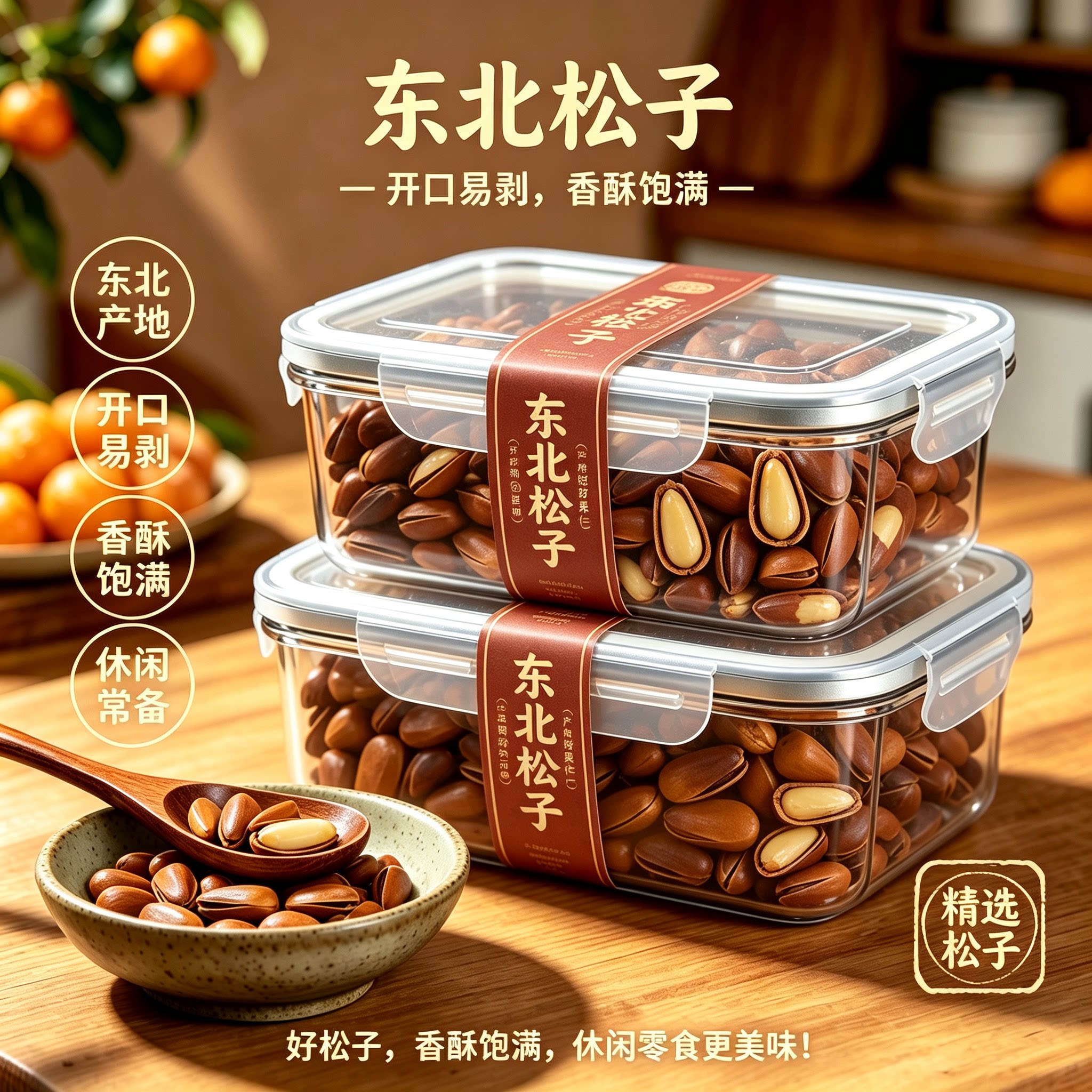 新货东北红松子特大颗粒开口松子
