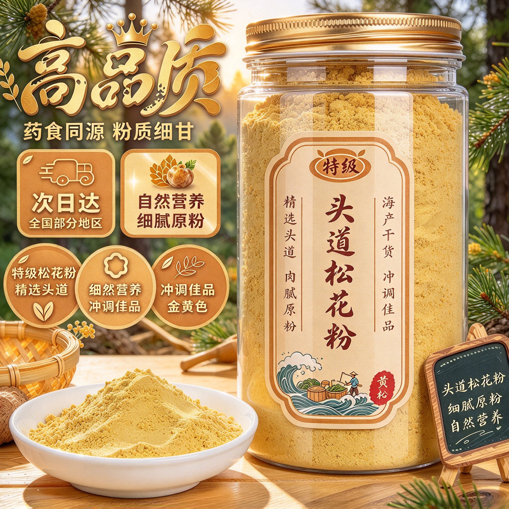 云南野生头道破壁松花粉纯天然