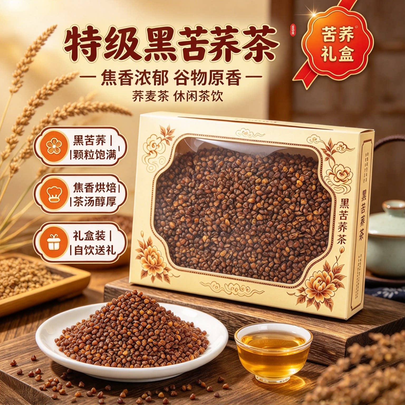 四川大凉山特级黑苦荞茶