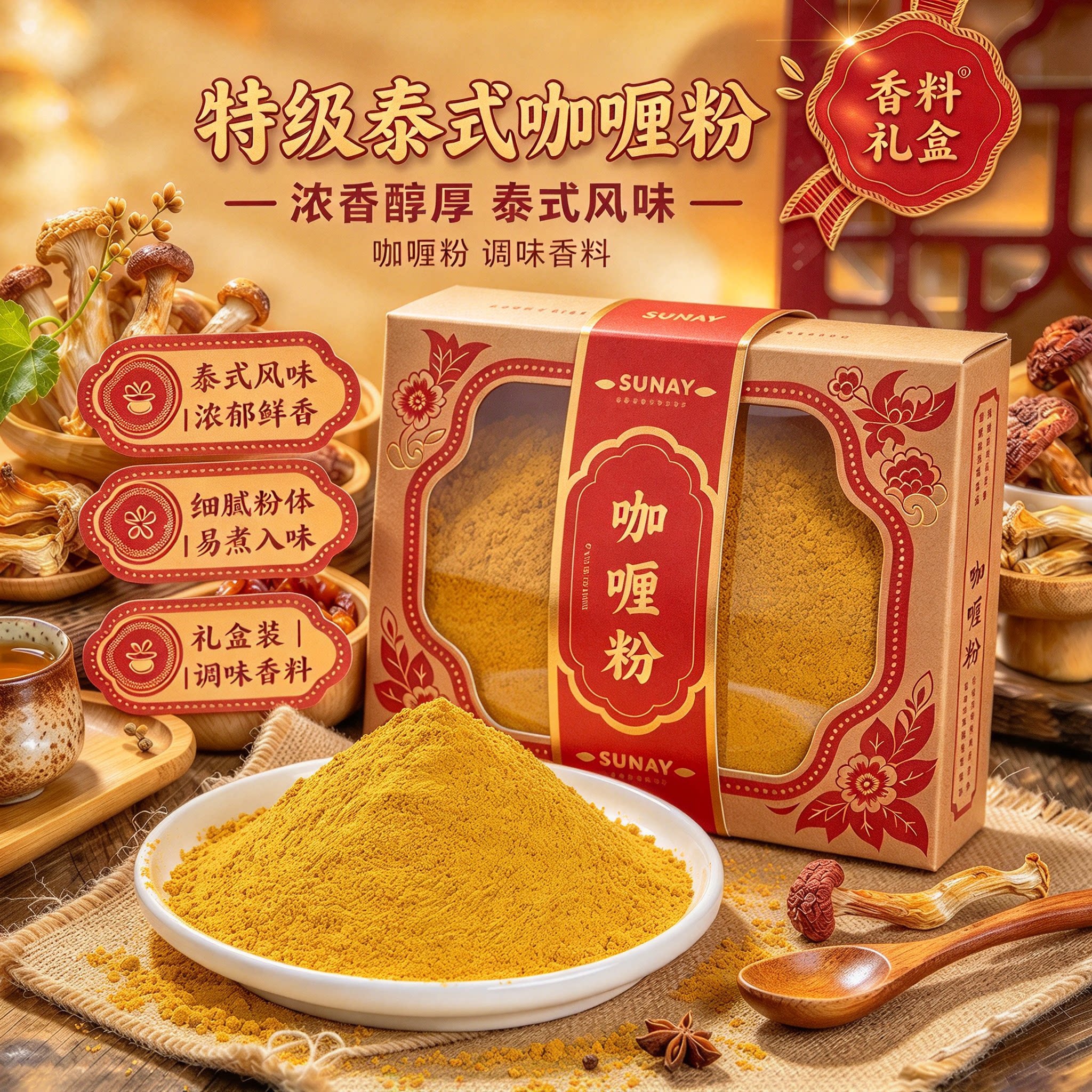 正宗泰式黄咖喱粉500g商用家用