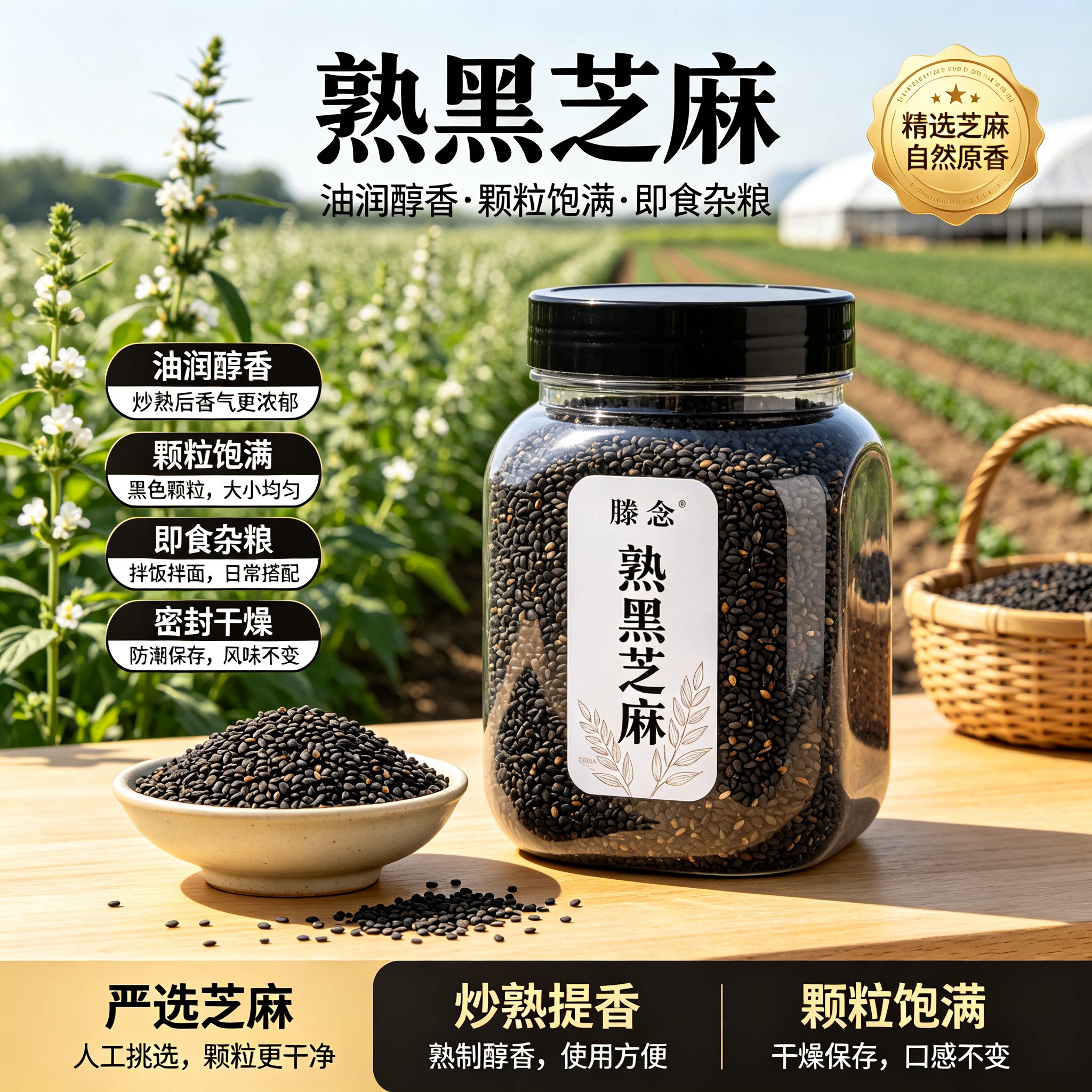熟黑芝麻新货烘焙烧烤豆浆专用