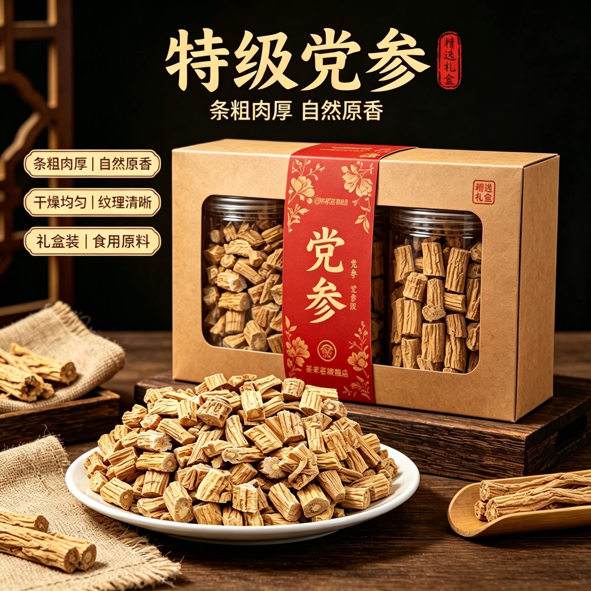 甘肃野生特级党参粒500g新货