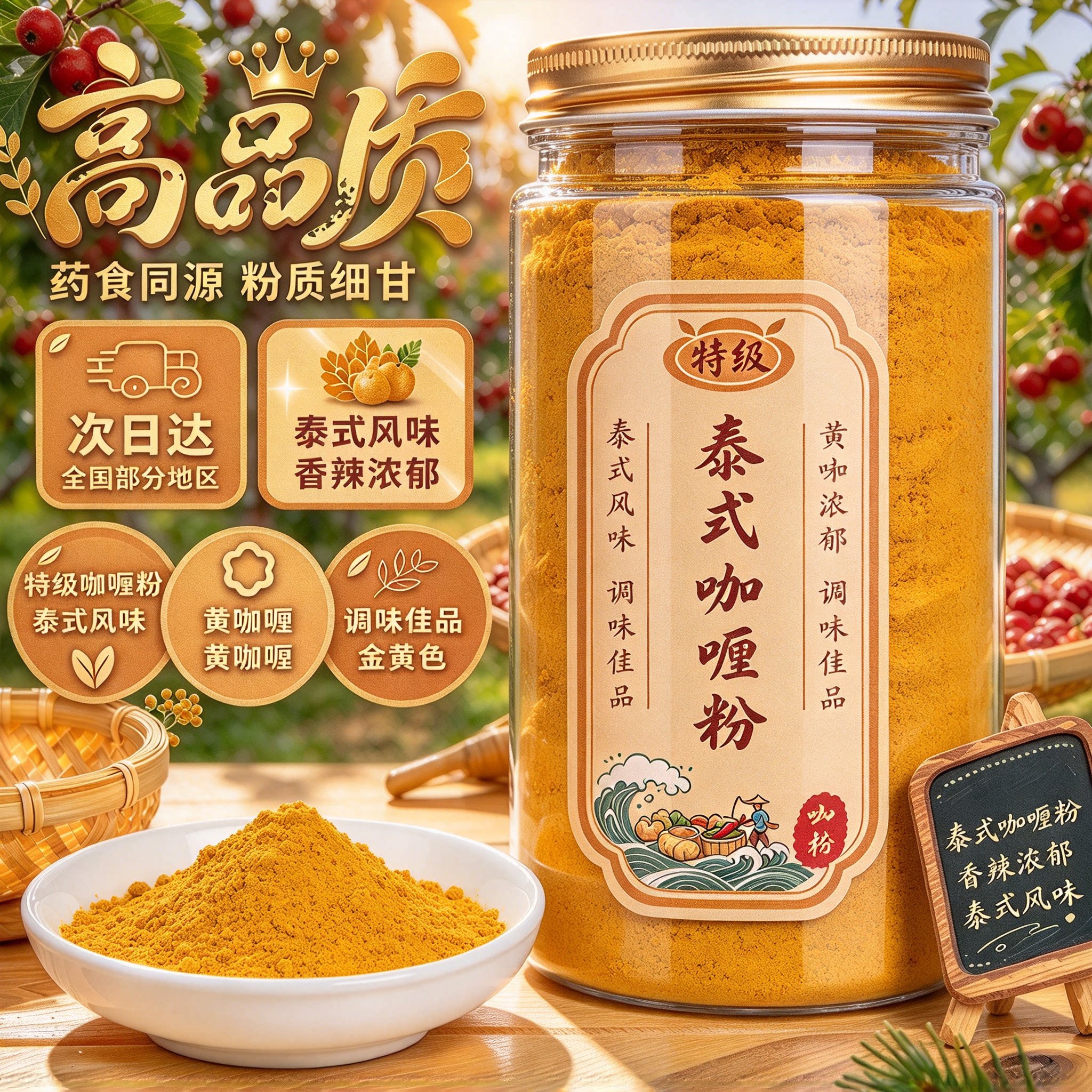 正宗泰式黄咖喱粉500g商用家用