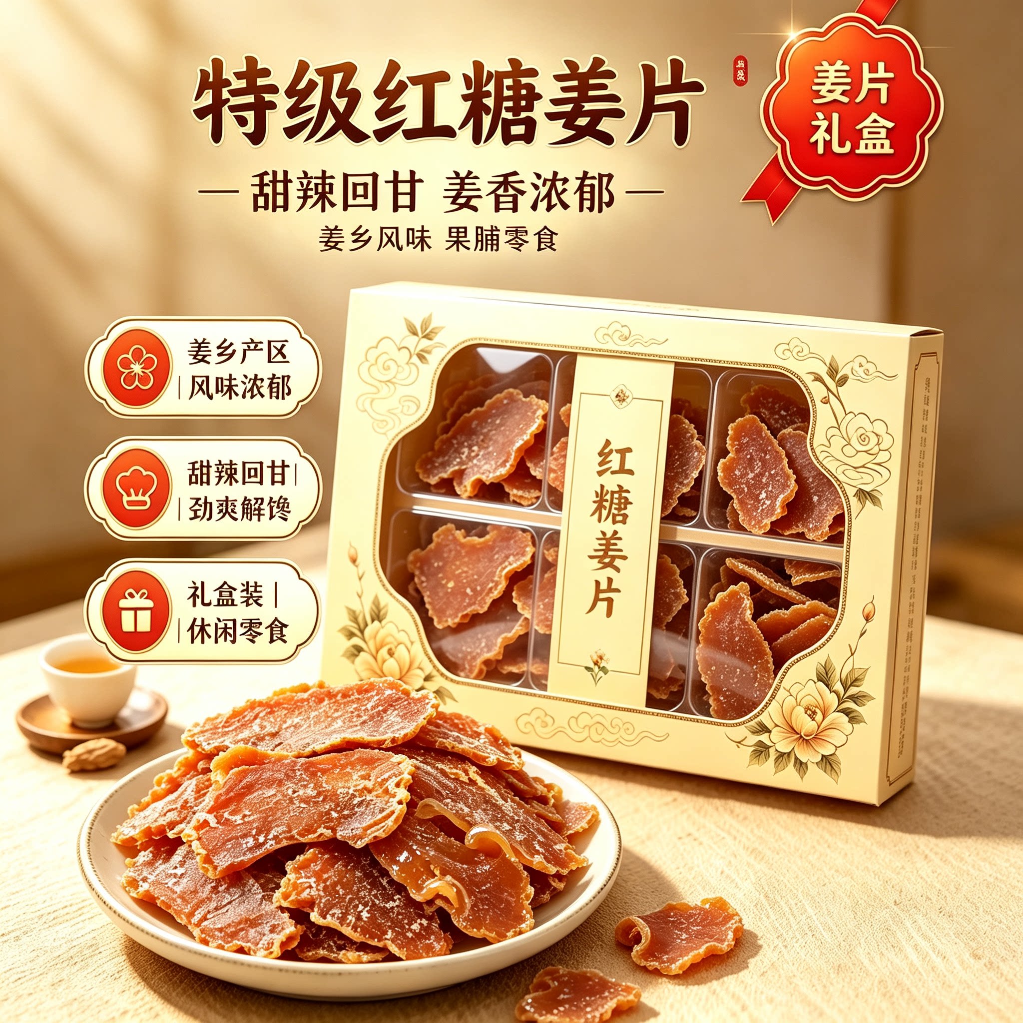 纯正即食红糖姜片泡茶零食