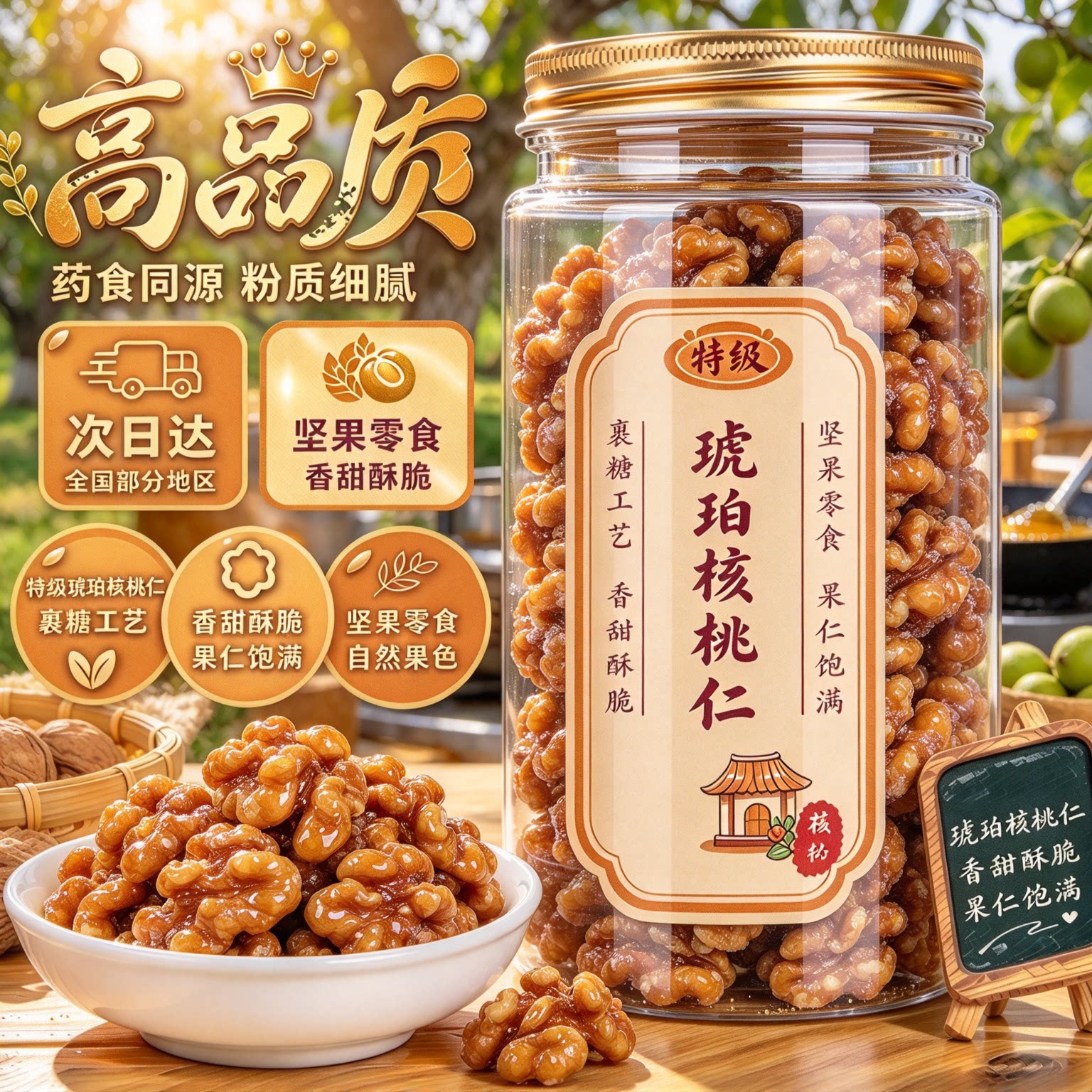 琥珀核桃仁新货无添加烘焙专用