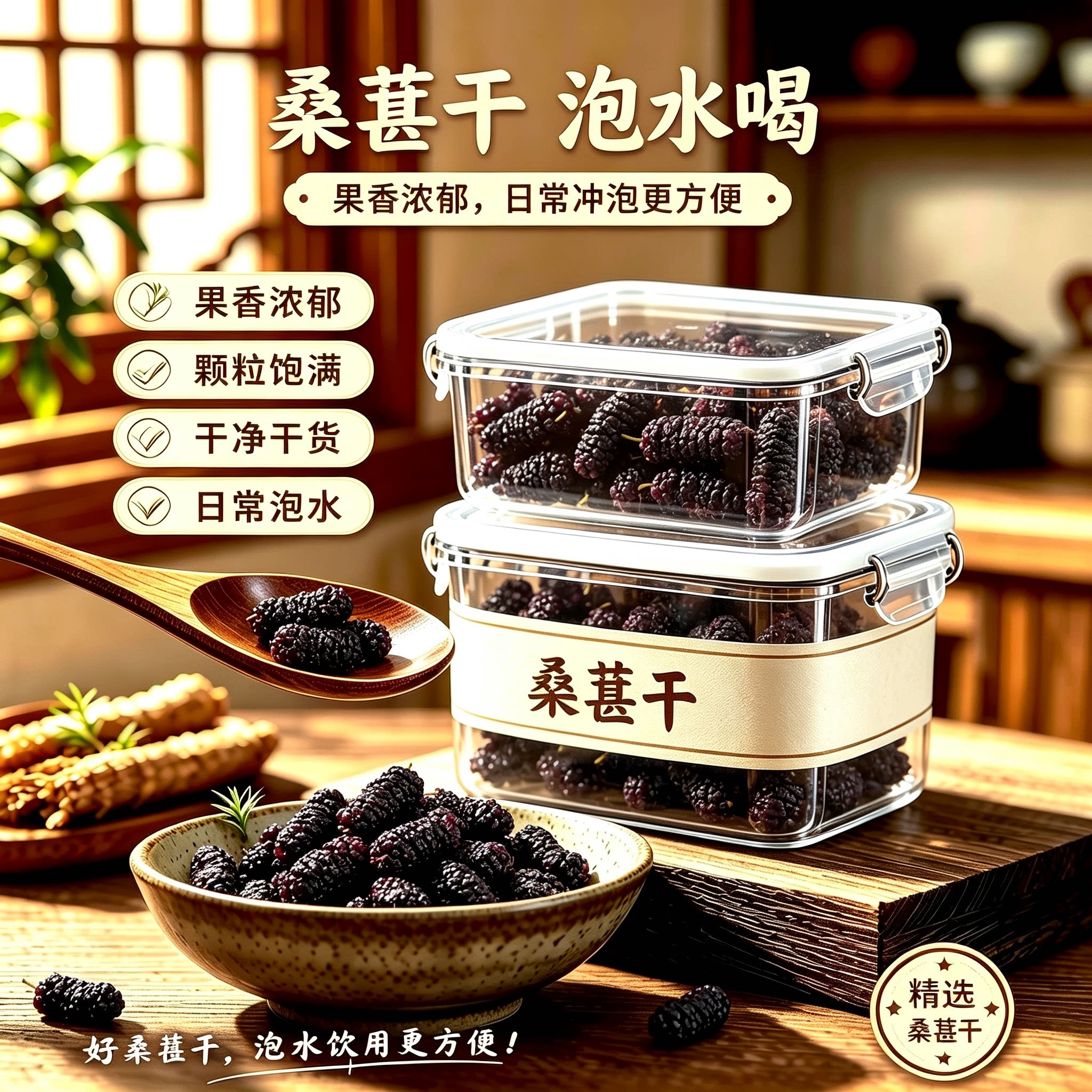 新疆特级黑桑葚干免洗泡水泡酒