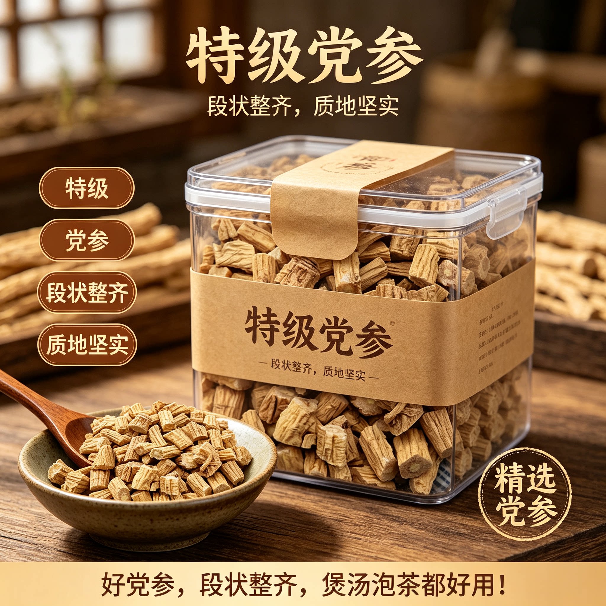甘肃野生特级党参粒500g新货