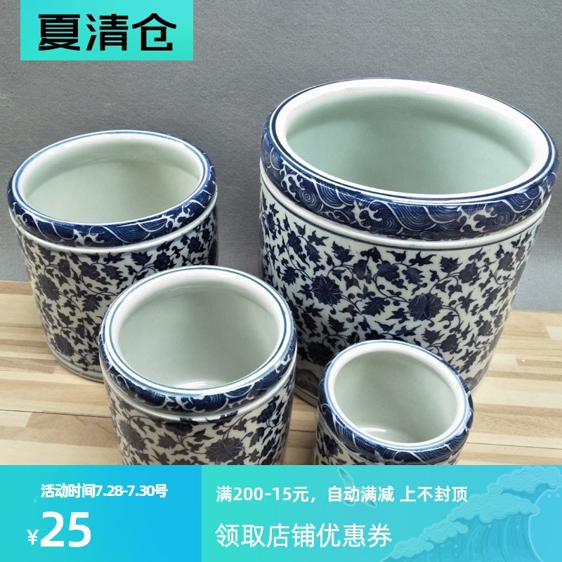 陶瓷笔筒加厚温阳拔罐青花瓷小中大办公文房放学生用品,收纳整理,笔筒,淘宝优惠券,粉丝福利购,淘宝优惠卷