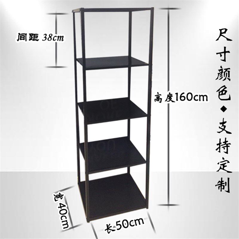 服装店置物架落地式组合展示架多层靠墙橱窗铁艺复古鞋架包包货架