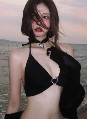 OKMA 性感挂脖泳衣女泡温泉2023年夏季新款网红高级感蛇纹比基尼