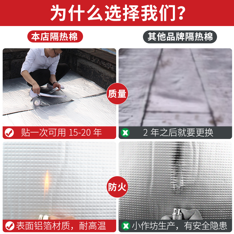 隔热板耐高温保温棉阳光房顶棚材料楼顶隔热棉自粘防屋顶隔热材料