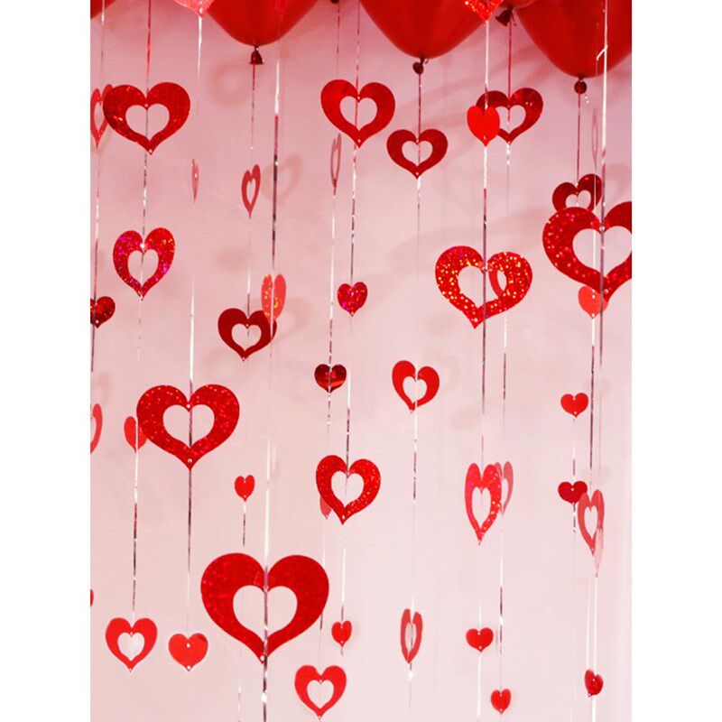 气球雨丝吊坠结婚装饰用品婚房布置爱心星星喜字生日镭射亮片挂件