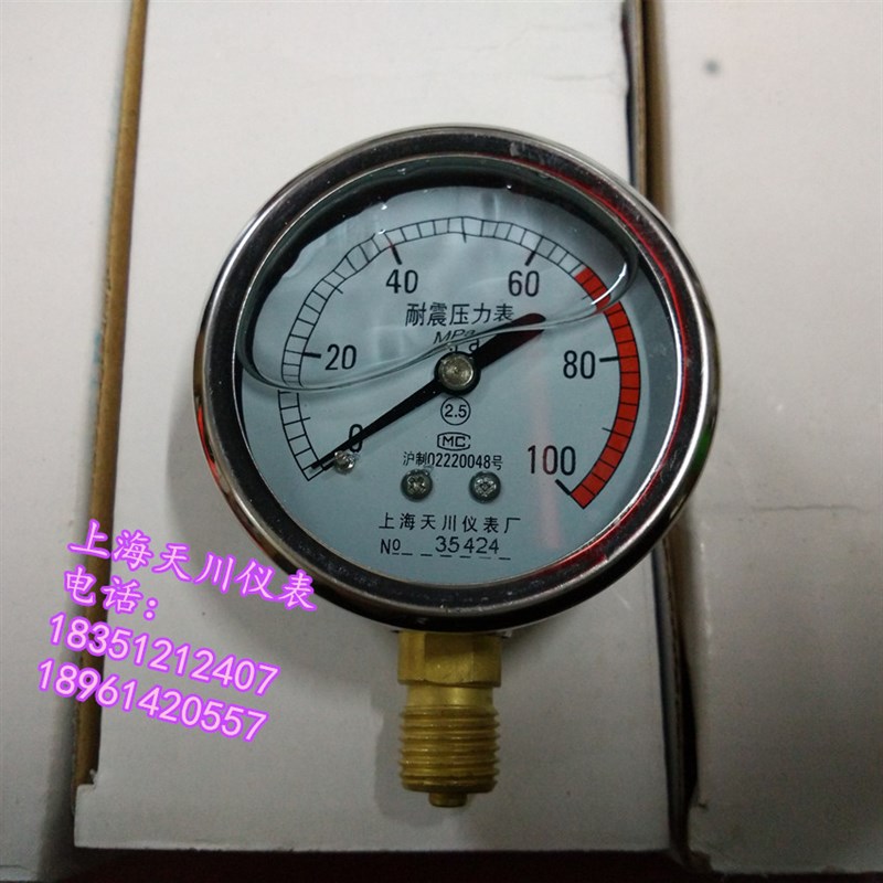 超高压耐震压力表 YN60  0-100MPA  M14*1.5螺纹 高压清洗机