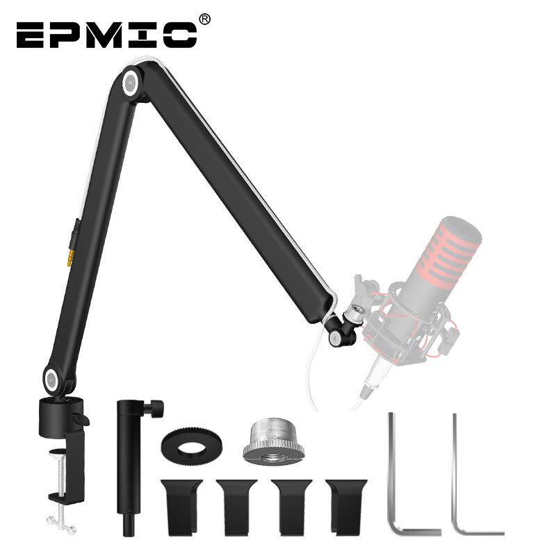 桌面悬臂支架麦克风话筒懒人万向折叠直播K歌线缆隐藏高端支架