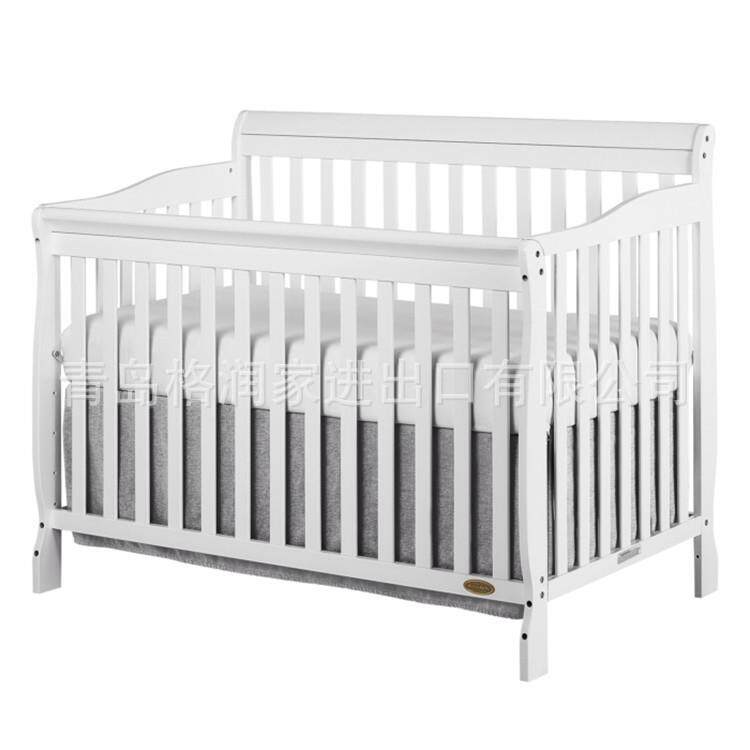 外贸出口美式实木大尺寸婴幼儿床宝宝BB床可拼大床BABYCRIB