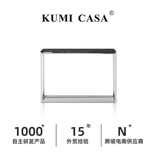 意式玄关台轻奢风现代玄关柜门厅入户不锈钢玄关桌设计师靠墙案几