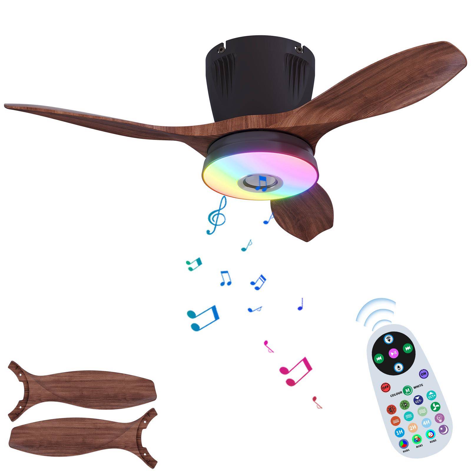 2025新款吸顶风扇灯卧室简约rgb吊扇灯餐厅电风扇灯具led