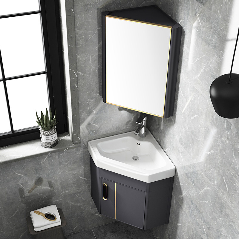 太空铝洗脸盆浴室柜组合小户型墙角洗漱台卫生间三角柜洗手盆台盆,家装主材,挂墙式洗脸盆,淘宝优惠券,粉丝福利购,淘宝优惠卷