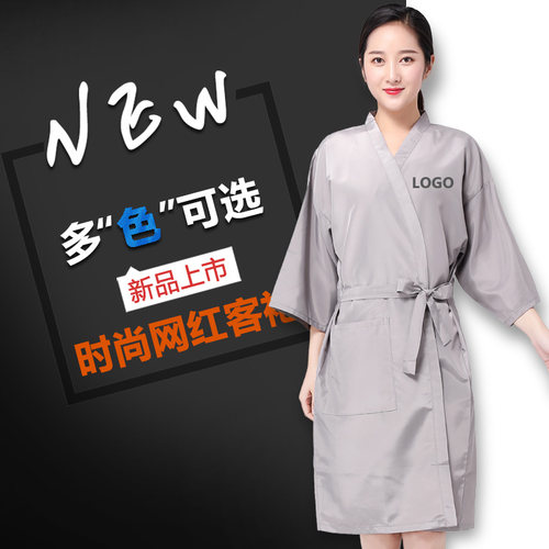 网红款理发店客服美发客袍剪发和服围布染发顾客服美容院美容客袍