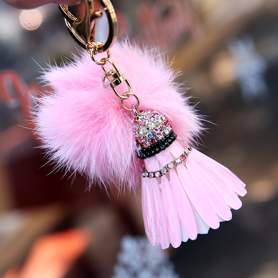 女士钥匙扣要死挂件小巧精致时尚个性要事链水钻羽毛球汽车钥匙链