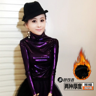 高领加绒打底衫女厚欧货2021冬新款时尚气质网纱烫金小衫内搭上衣