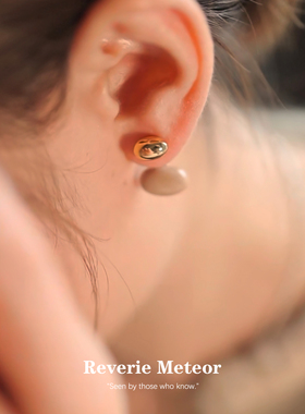 Reverie手工金属滴釉耳钉女秋冬美拉德色系耳环女气质耳饰送闺蜜