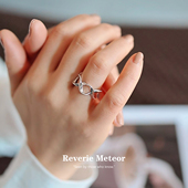 纯银镂空戒指女日韩风圈圈指环小众轻奢百搭日常佩戴送女友礼物